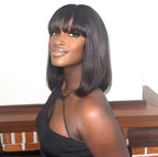 Peruca de lace Bobs com franja