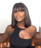 Peruca de lace Bobs com franja