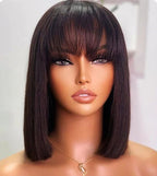 Peruca de lace Bobs com franja