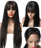 Peruca de lace com franja