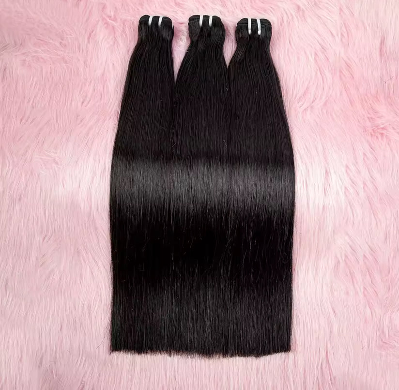 Extensões de cabelo humano Raw liso