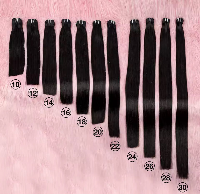 Extensões de cabelo humano Raw liso