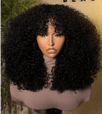 Afro curly wig with bangs
