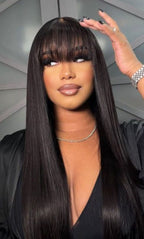 Peruca de lace com franja