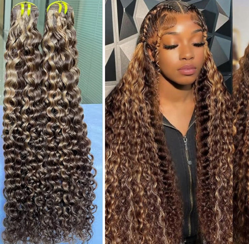 Extensão encaracolado “ Deep wave” cambojano